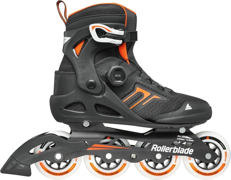 ROLLERBLADE Macroblade 90 BOA Men's Adult Fitness Inline Skate, Black and Orange - Image 2